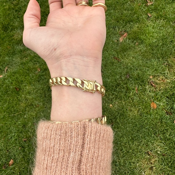 EXTREMELY RARE ESTATE 18k ANTIQUE DOUBLE ALBERT CURB WATCH CHAIN FROM BIRMINGHAM - Picture 4 of 11